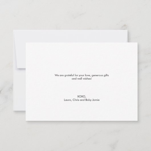 Aangepaste Horizontale Baby Foto Geboorte Handlett Aankondiging (Achterkant)