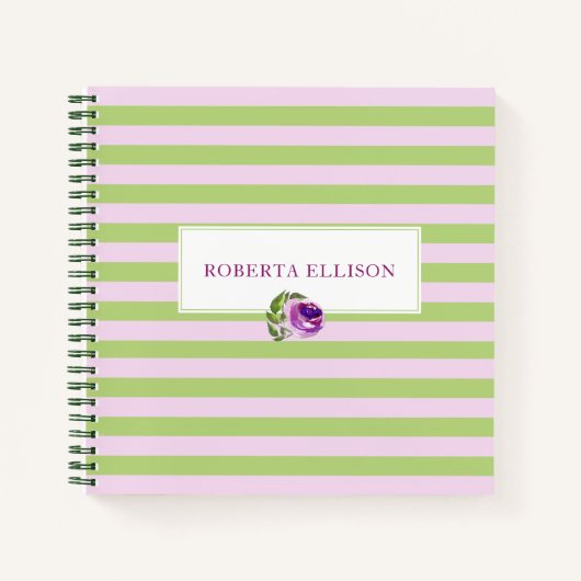 Aangepaste horizontale strepen voor elastische pas notitieboek (Voorkant)