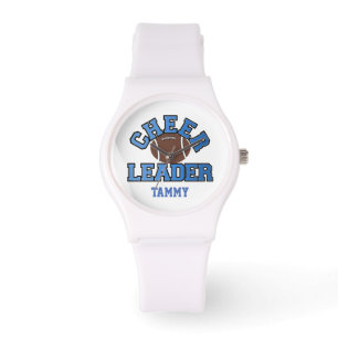 Aangepaste horloge blauw en wit Cheerleader