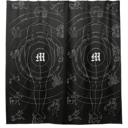 Aangepaste Horoscoop Western gotisch Douchegordijn (Voorkant)