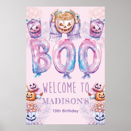 Aangepaste Horror Film Verjaardag Sleepover Sign Poster (Voorkant)