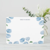 Aangepaste Hortensia Bloem Schildering Briefpapier Bedankkaart (Staand voorkant)