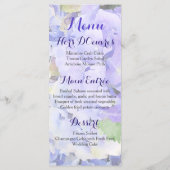 Aangepaste hortensia bruiloft of evenement menu (Achterkant)