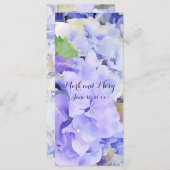 Aangepaste hortensia bruiloft of evenement menu (Voorkant / Achterkant)