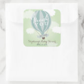 Aangepaste Hot Air Blue ballon Hartelijk dank, Sti Vierkante Sticker (Tas)