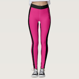 Aangepaste Hot Pink en Black Stripes Leggings