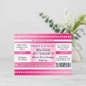 Aangepaste Hot Pink Verjaardagsfeesttoegangskaart Kaart (Staand voorkant)