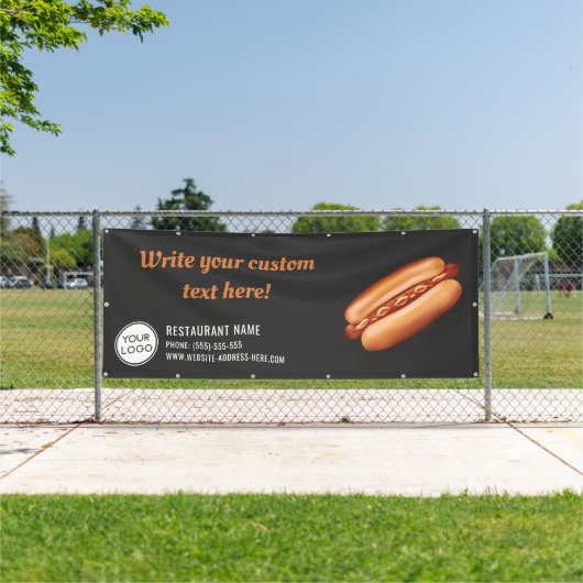 Aangepaste Hotdog Fastfood Restaurant of Diner Spandoek (Insitu)