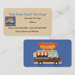Aangepaste hotdogstandaard of voedingswagentje visitekaartje