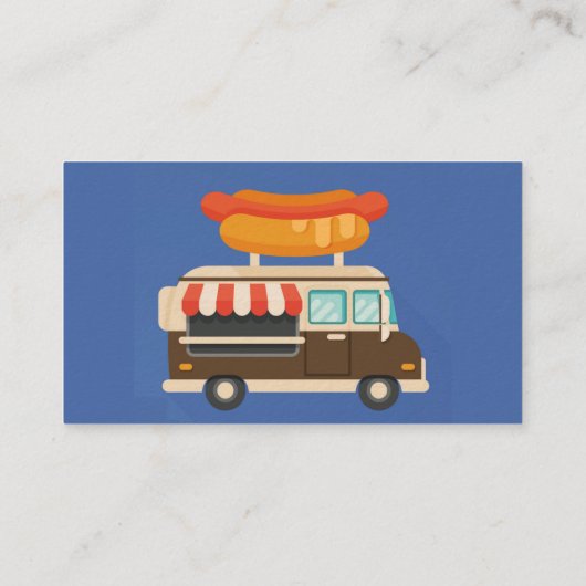 Aangepaste hotdogstandaard of voedingswagentje visitekaartje (Achterkant)