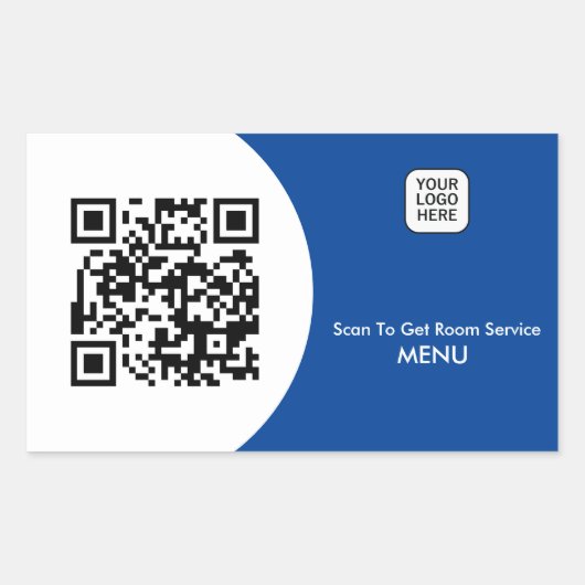 Aangepaste Hotel Room Service Menu QR Code Rechthoekige Sticker (Voorkant)