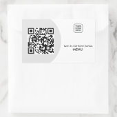 Aangepaste Hotel Room Service Menu QR Code Rechthoekige Sticker (Tas)
