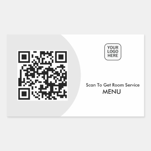 Aangepaste Hotel Room Service Menu QR Code Rechthoekige Sticker (Voorkant)