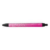 Aangepaste hotroze faux glitter ombre zwarte inkt pen (Voorkant)