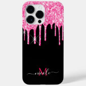 Aangepaste hotroze zwarte glitter budgettas iPhone Case-Mate iPhone Case (Achterkant)