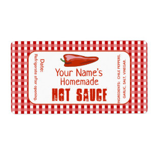 Aangepaste hotsauslabels Aangepaste homemade-voedi Etiket