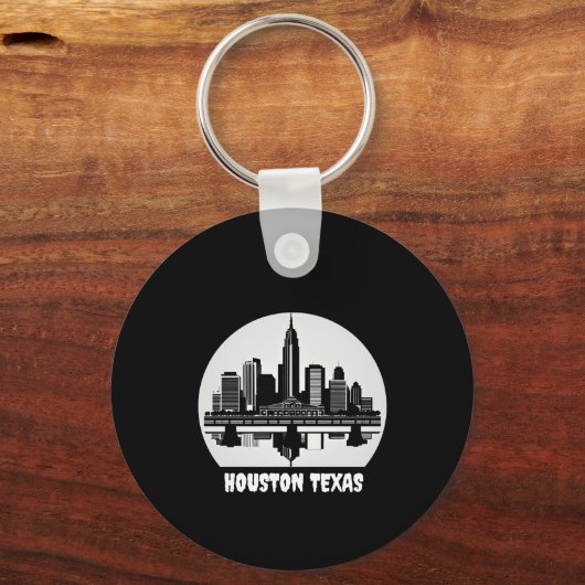 Aangepaste Houston Skyline Sleutelhanger (Achterkant)