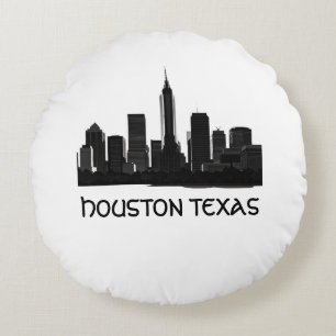 Aangepaste Houston Texas Skyline Rond Kussen
