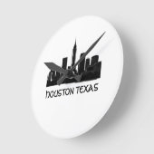 Aangepaste Houston Texas Skyline Ronde Klok (Hoek)