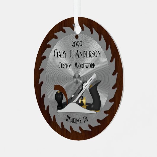 Aangepaste houtbewerking zaagblad schaafmachine metalen ornament (Voorkant links)