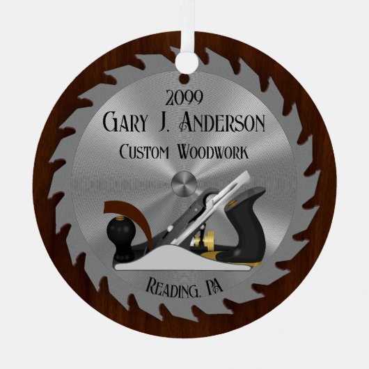 Aangepaste houtbewerking zaagblad schaafmachine metalen ornament (Voorkant)