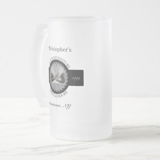 Aangepaste houtbewerking Zaagblad Vliegtuig Drinkw Matglas Bierpul (Voorkant links)