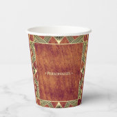 Aangepaste houtbruine bijtende en vrolijke bruinko papieren bekers (Achterkant)