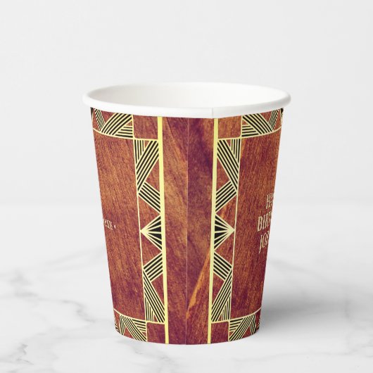 Aangepaste houtbruine bijtende en vrolijke bruinko papieren bekers (Rechts)