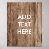 Aangepaste houten achtergrondafdrukken poster (Voorkant)
