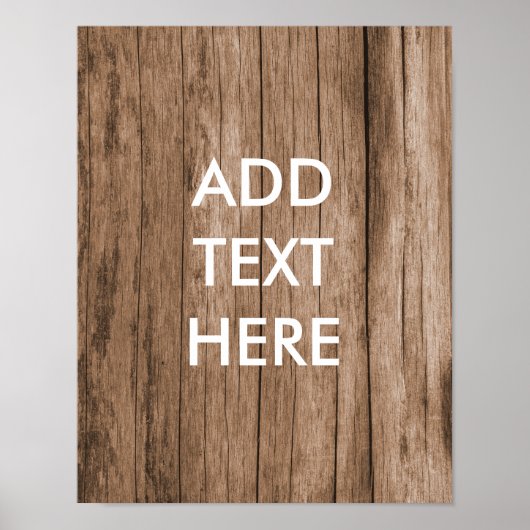 Aangepaste houten achtergrondafdrukken poster (Voorkant)
