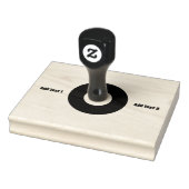 Aangepaste houten Art-Stamp Dual Text Jet Black Kl Rubberstempel (Stempel)