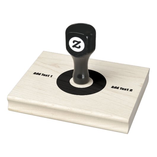 Aangepaste houten Art-Stamp Dual Text Jet Black Kl Rubberstempel (Stempel)