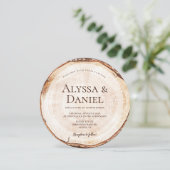 Aangepaste houten boom met foto RSVP rustieke brui Kaart (Staand voorkant)