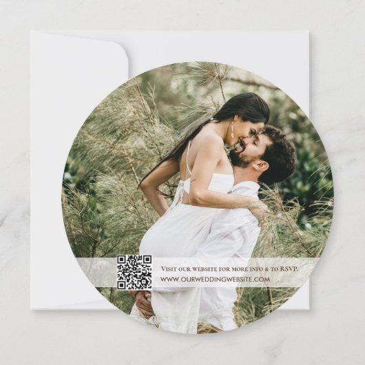 Aangepaste houten boom met foto RSVP rustieke brui Kaart (Achterkant)