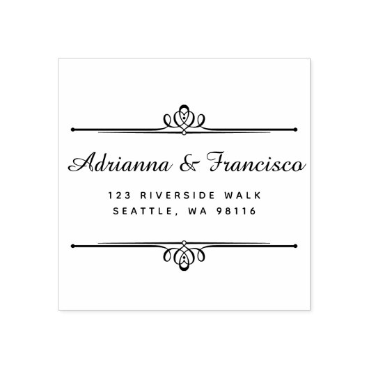 Aangepaste houten chique bruiloft script retour ad rubberstempel (Afrduk)