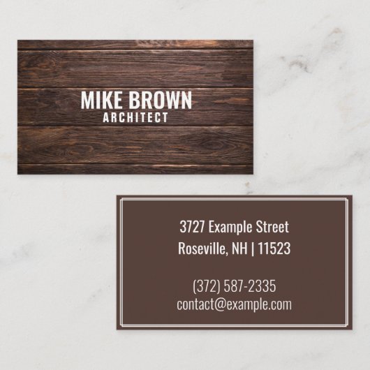 Aangepaste "houten panelen" (Amerikaans) Visitekaartje (Voorkant / Achterkant)