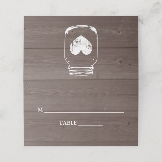 Aangepaste houten print gevouwen plaats kaarten vo plaatskaartje (Buitenkant ongevouwen)