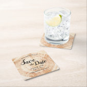 Aangepaste houten schijf Sla de datum unieke bruil Kartonnen Onderzetters (Insitu)