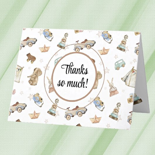 Aangepaste  Houten Speelgoed Patroon Baby Bedankkaart