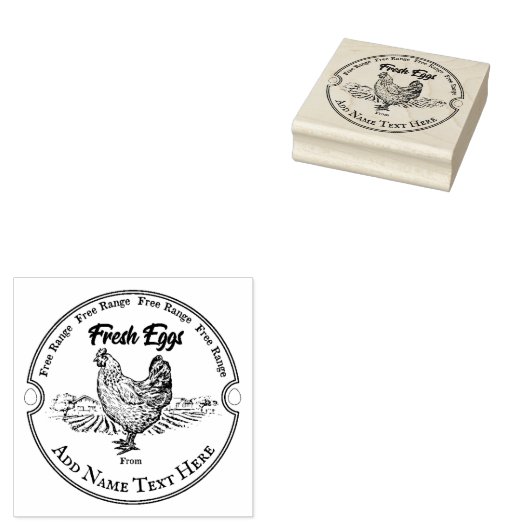 Aangepaste houten stempel eieren (Gestempeld)