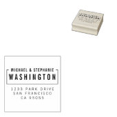 Aangepaste houten stijlvolle typografie retouradre rubberstempel (Gestempeld)