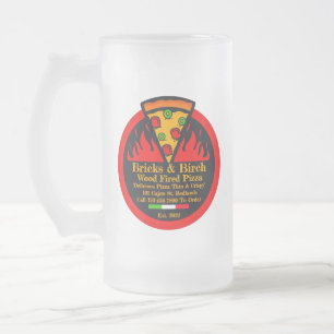 Aangepaste houtgestookte pizzarestaurant promo matglas bierpul