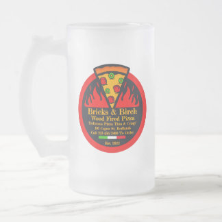 Aangepaste houtgestookte pizzarestaurant promo  matglas bierpul