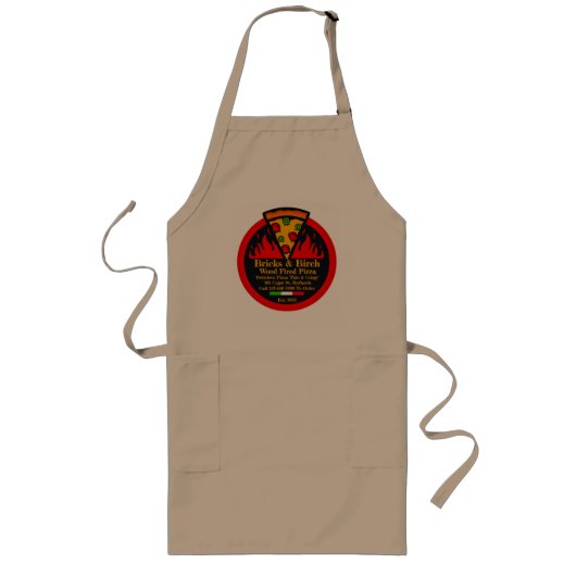 Aangepaste houtgestookte pizzarestaurant promo per lang schort (Voorkant)