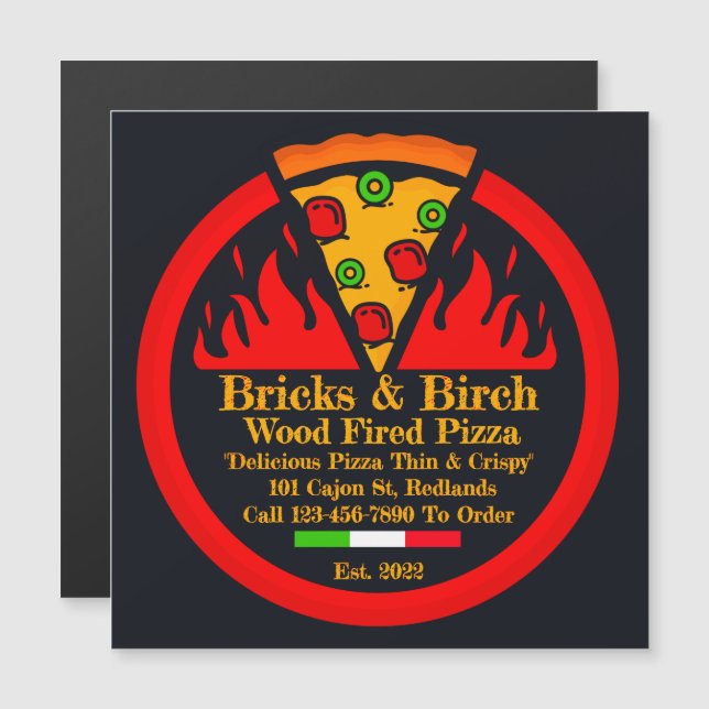 Aangepaste houtgestookte pizzarestaurant promotie  (Voorkant / Achterkant)
