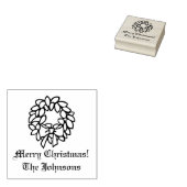 Aangepaste houtkunst Vakantiekrans Kerststempel Rubberstempel (Gestempeld)