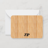 Aangepaste houtlook distressed tekst monogram notitiekaartje (Achterkant)