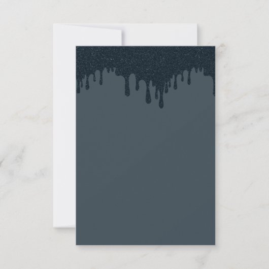 Aangepaste Houtskool Drip RSVP Kaart – Modern Ink  (Voorkant)