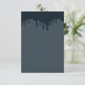Aangepaste Houtskool Drip RSVP Kaart – Modern Ink  (Staand voorkant)