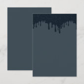 Aangepaste Houtskool Drip RSVP Kaart – Modern Ink  (Voorkant / Achterkant)